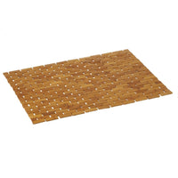 Alfombra de ducha antideslizante de mosaico de bambú natural de 60x42 cm