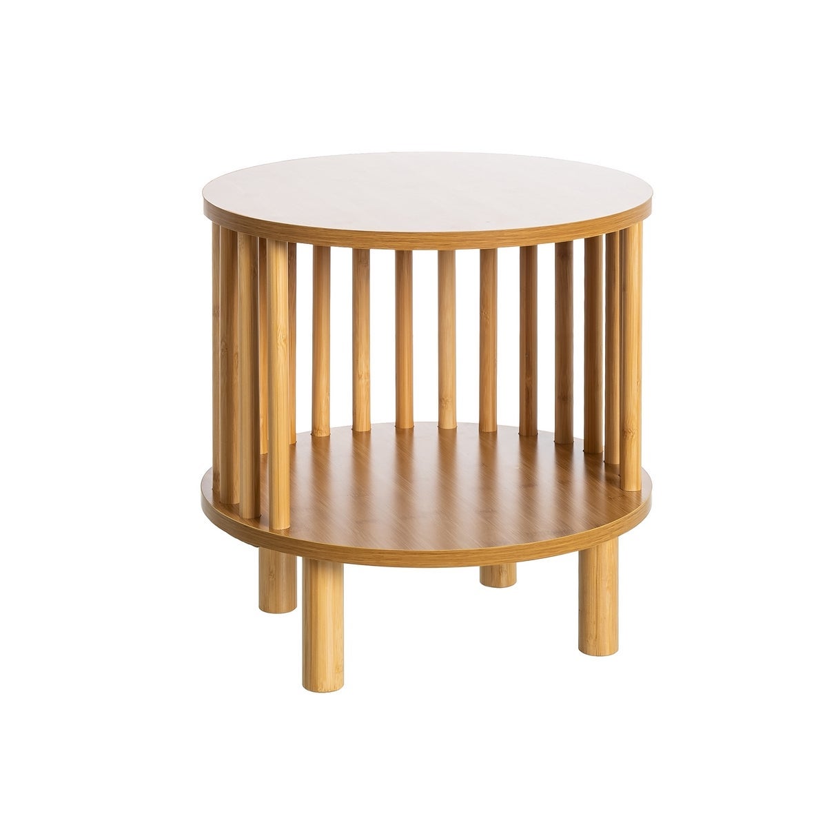 Mesita auxiliar de bambú natural