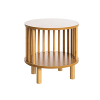 Mesita auxiliar de bambú natural