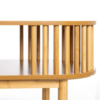 Mesa de centro de bambú natural ovalado