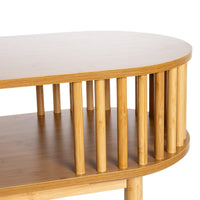 Mesa de centro de bambú natural ovalado