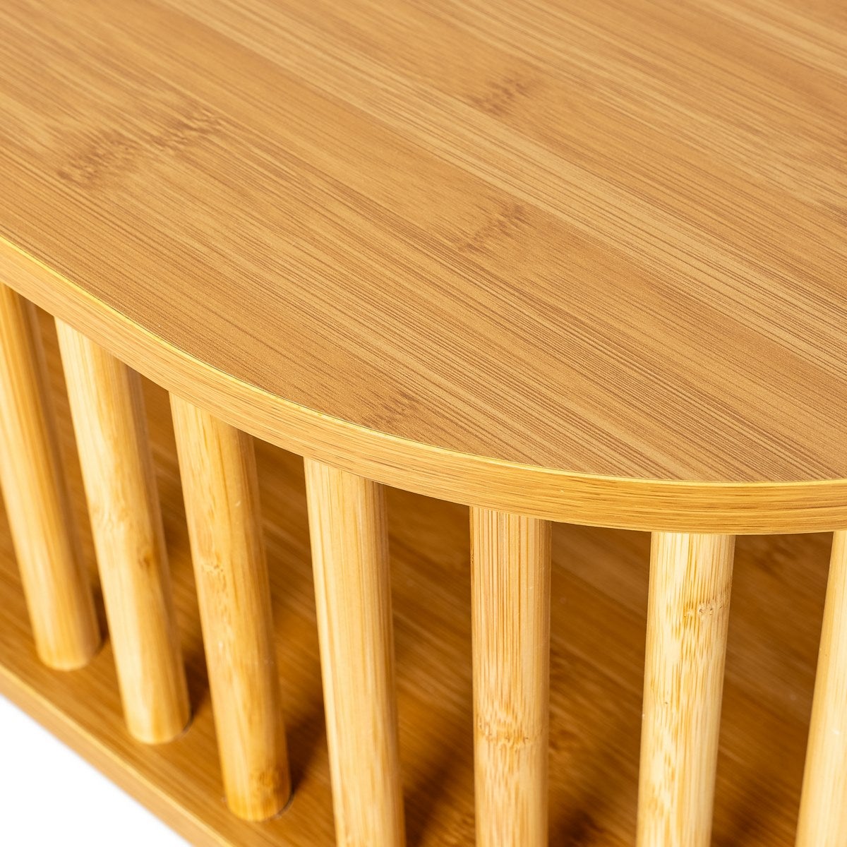 Mesa de centro de bambú natural ovalado