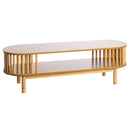 Mesa de centro de bambú natural ovalado