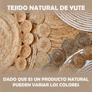 Alfombra redonda de yute natural de 100cm