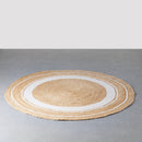 Alfombra de yute de 120 cm blanco y natural