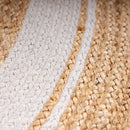 Alfombra de yute de 120 cm blanco y natural