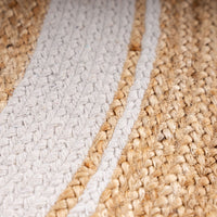 Alfombra de yute de 120 cm blanco y natural