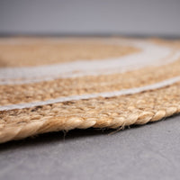 Alfombra de yute de 120 cm blanco y natural