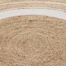 Alfombra de yute de 120 cm blanco y natural