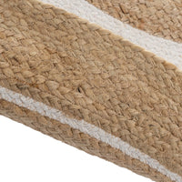 Alfombra de yute de 120 cm blanco y natural