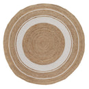 Alfombra de yute de 120 cm blanco y natural