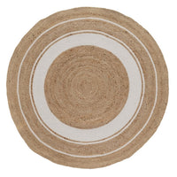 Alfombra de yute de 120 cm blanco y natural