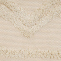 Alfombra flecos de rombos beige de algodón natural y poliéster de 50x80 cm