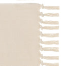 Alfombra flecos de rombos beige de algodón natural y poliéster de 50x80 cm