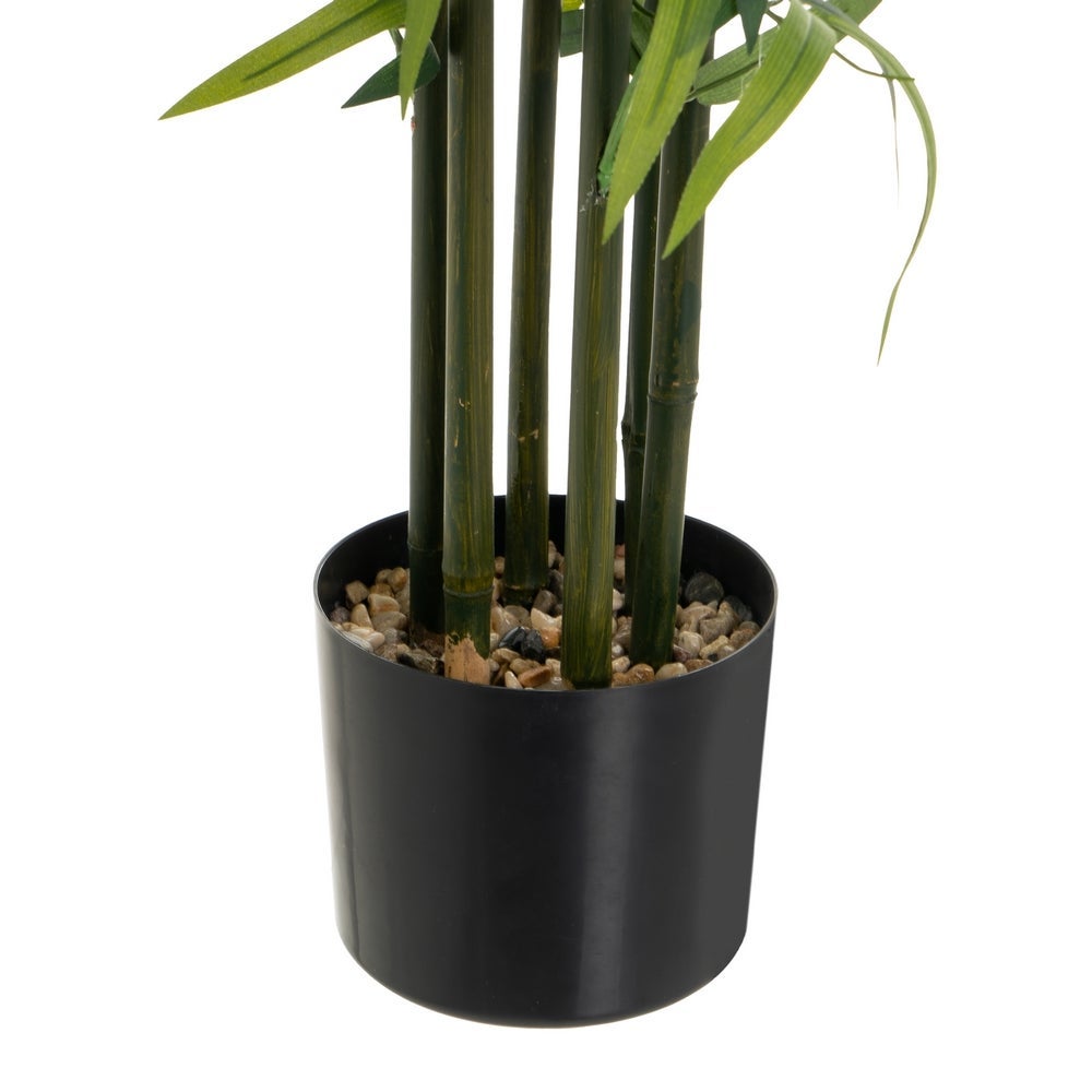 Planta artificial de bambú verde en maceta plástico 120 cm
