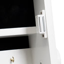 Joyero blanco de madera con espejo