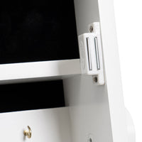 Joyero blanco de madera con espejo