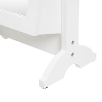 Joyero blanco de madera con espejo