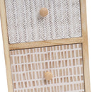 Cajonera de madera de paulonia con 2 cajones tapizados