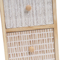 Cajonera de madera de paulonia con 2 cajones tapizados