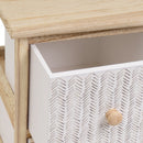 Cajonera de madera de paulonia con 2 cajones tapizados