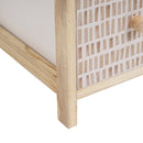 Cajonera de madera de paulonia con 2 cajones tapizados