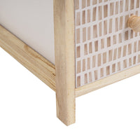 Cajonera de madera de paulonia con 2 cajones tapizados