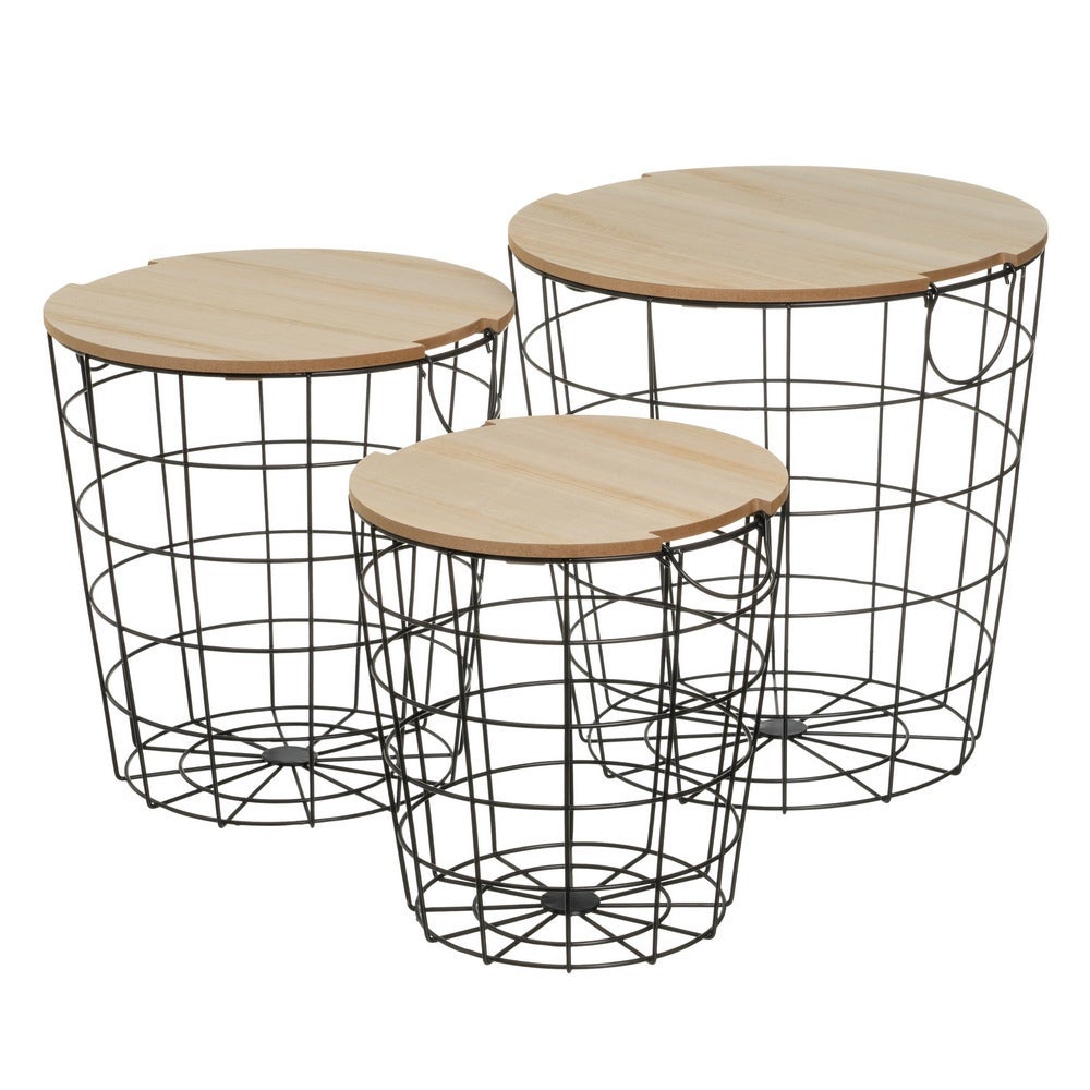 Set de 3 mesas nido negras