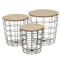 Set de 3 mesas nido negras