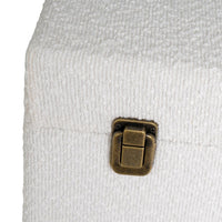 Set de 3 baúles tapizados en color marrón y blanco