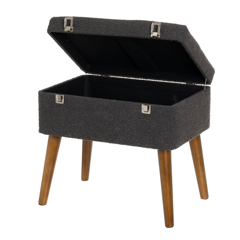 Puff arcón gris oscuro tapizado