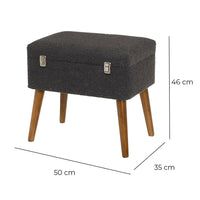 Puff arcón gris oscuro tapizado