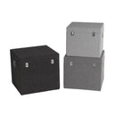 Set de 3 baúles tapizados en color negro y gris