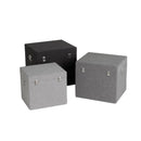 Set de 3 baúles tapizados en color negro y gris