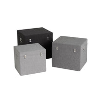 Set de 3 baúles tapizados en color negro y gris