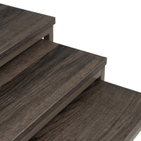 Set de 3 Mesa auxiliares nido cubo de metal y madera grises