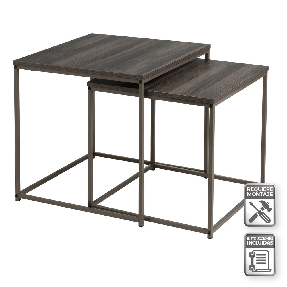 Set 2 Mesa auxiliares nido Urban Dark