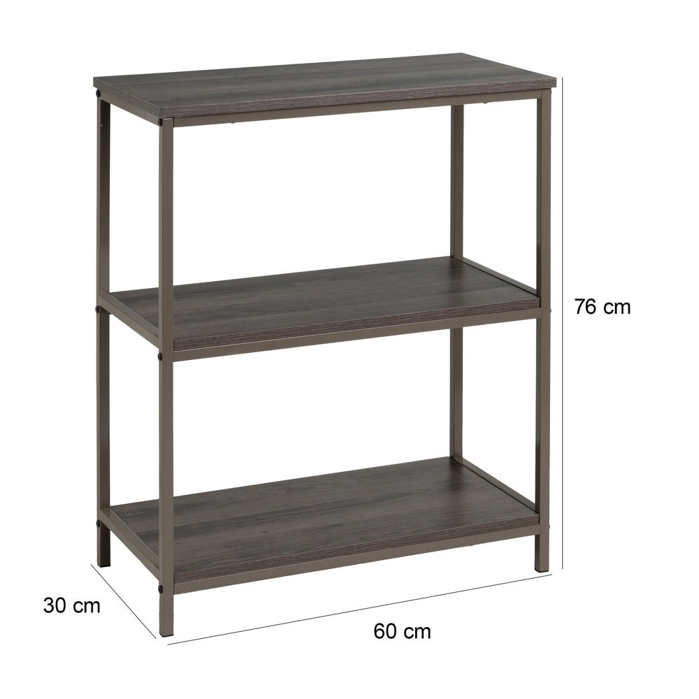 Estantería gris con 3 baldas