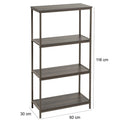 Estantería gris de 4 baldas