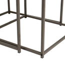 2 mesitas nido cubo de metal y madera natural