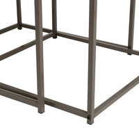 2 mesitas nido cubo de metal y madera natural