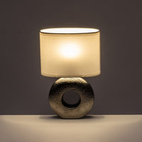 Lámpara de mesa plateada