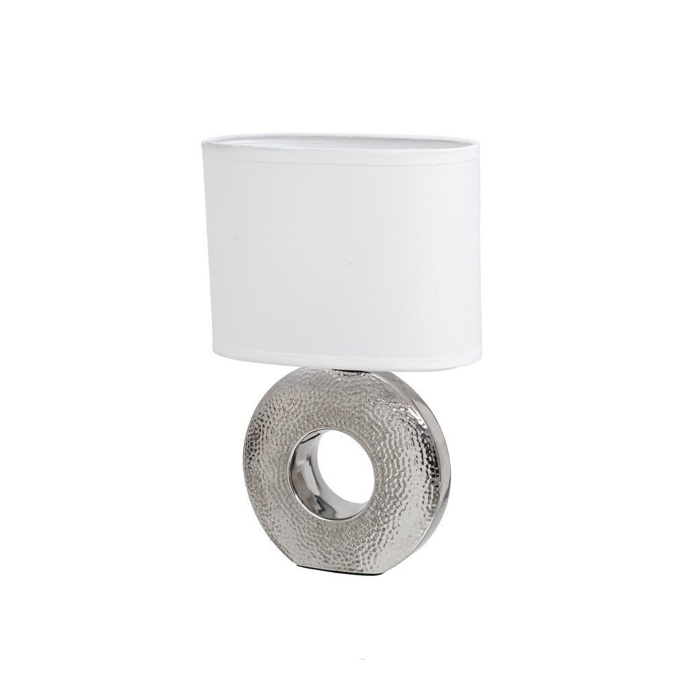 Lámpara de mesa plateada