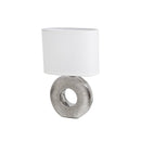 Lámpara de mesa plateada