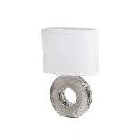 Lámpara de mesa plateada