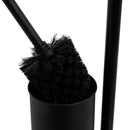 Portarrollos con escobillero de metal negro y bambú