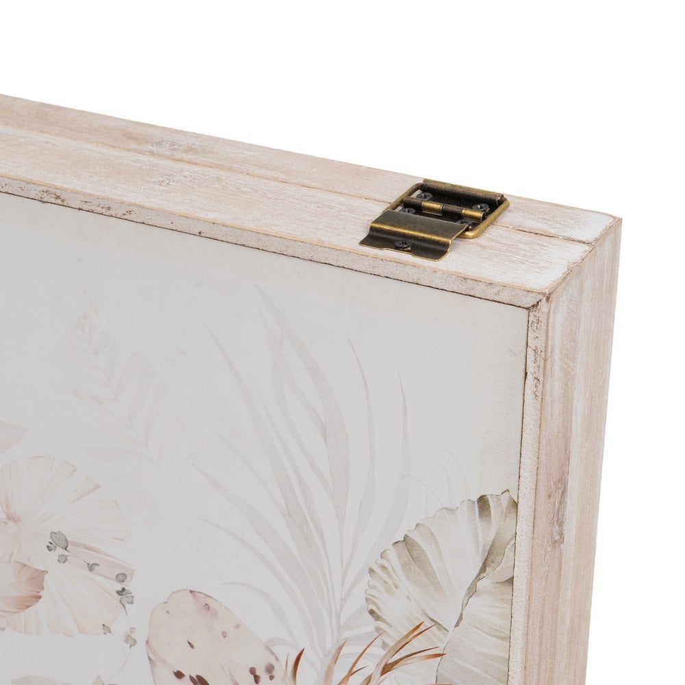 Tapa contador Hojas Beige de madera