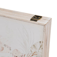 Tapa contador Hojas Beige de madera de 46x31 cm