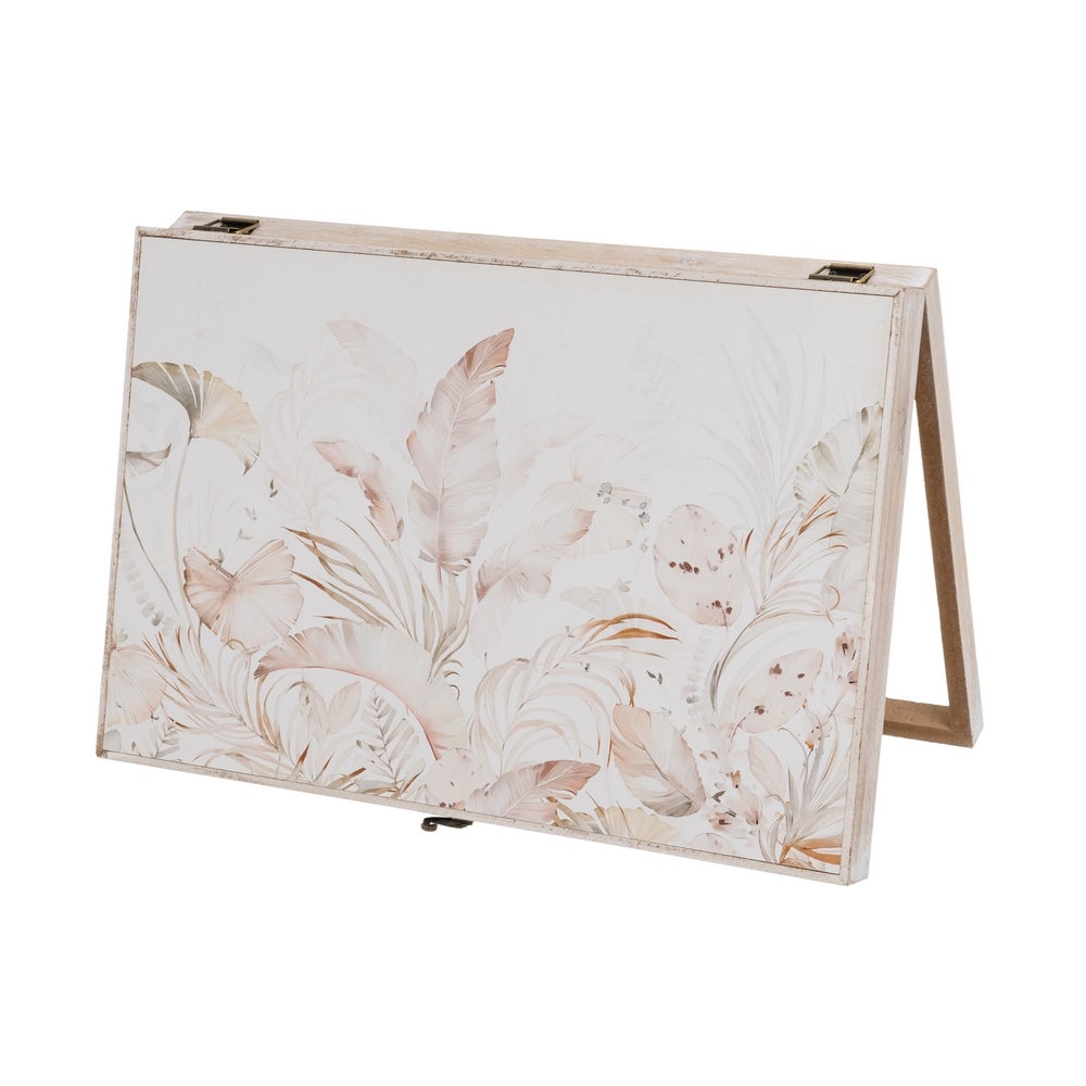 Tapa contador Hojas Beige de madera