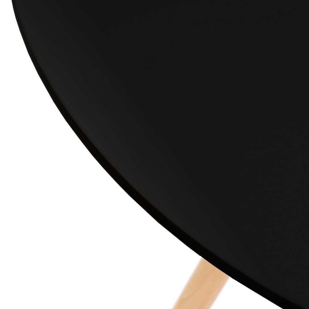 Mesa redonda de cocina negra de 80cm